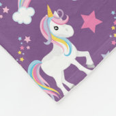Paarse magische regenboog Unicorn Fleece Blanket (Hoek)