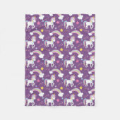 Paarse magische regenboog Unicorn Fleece Blanket (Voorkant)