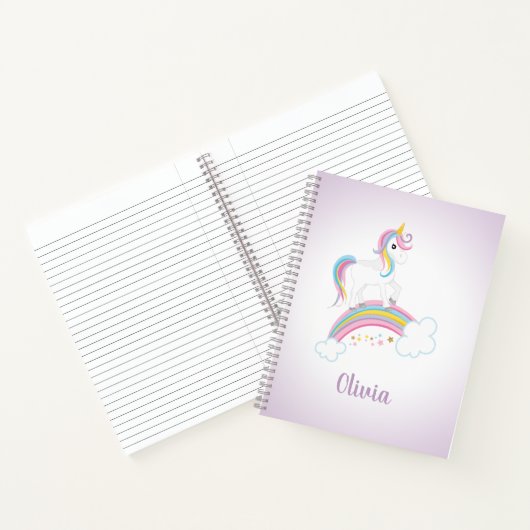 Paarse Magische Regenboogontsteking Aangepast Notitieboek (Binnen)