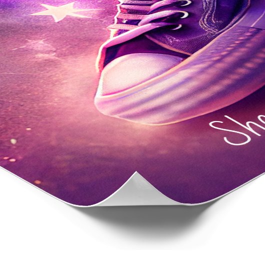 Paarse Magische Sneakers Poster (Hoek)