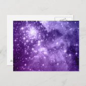 Paarse magische sterren briefkaart (Voorkant / Achterkant)