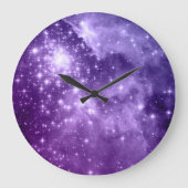 Paarse magische sterren grote klok (Voorkant)