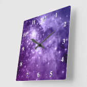 Paarse magische sterren vierkante klok (Hoek)