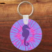 Paarse Magische Zee Paarden Sleutelhanger (Voorkant)