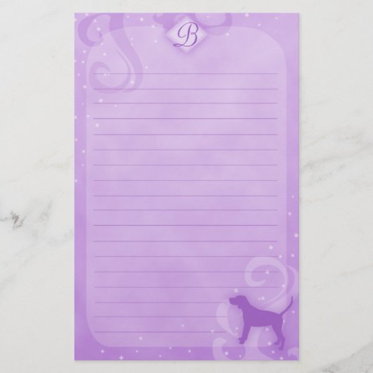 Paarse magische zwarte tonnen en tandenbakkerij briefpapier (Voorkant)