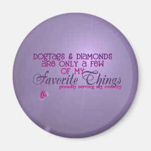 Paarse magneet: Dogtags en diamanten (VROUW TROOPS Magneet