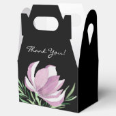 Paarse Magnolia Bloemen Waterverf Botanisch Bedankdoosjes (Geopend)