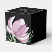Paarse Magnolia Bloemen Waterverf Botanisch Bedankdoosjes (Voorkant Zijde)