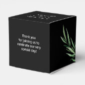 Paarse Magnolia Bloemen Waterverf Botanisch Bedankdoosjes (Achterkant)