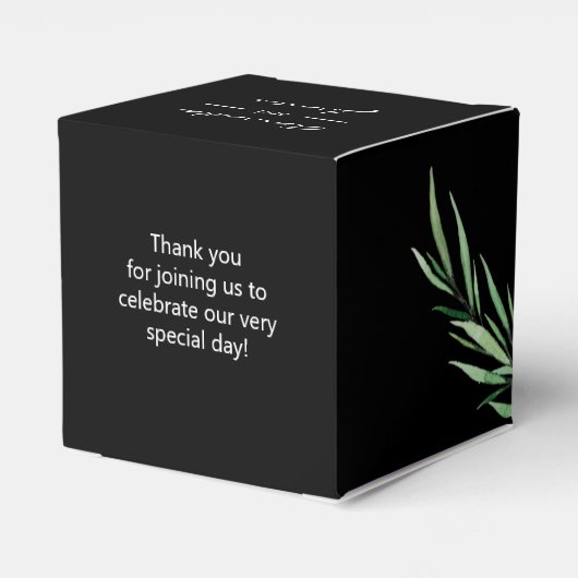 Paarse Magnolia Bloemen Waterverf Botanisch Bedankdoosjes (Achterkant)