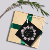 Paarse Magnolia Floral Waterverf Bedankjes Labels