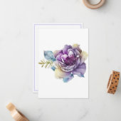 Paarse Magnolia van uw bureau een persoonlijk Notitiekaartje (Voorkant / Achterkant in situ)