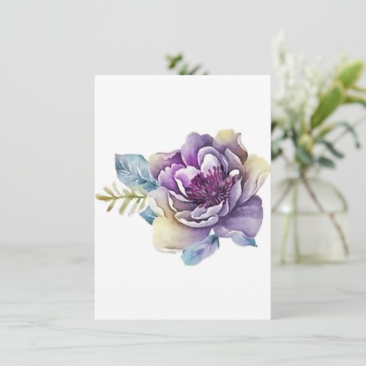 Paarse Magnolia van uw bureau een persoonlijke Sja Bedankkaart (Staand voorkant)