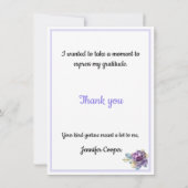 Paarse Magnolia van uw bureau een persoonlijke Sja Bedankkaart (Achterkant)