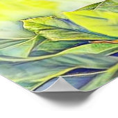 Paarse magnolia waterverf groene achtergrond poster (Hoek)