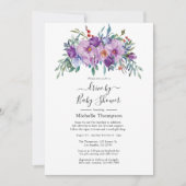 Paarse Magnolia's en Rozen Drive By Shower Kaart (Voorkant)