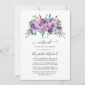 Paarse Magnolias en Rozen online virtueel huwelijk Kaart (Voorkant)