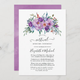 Paarse Magnolias en Rozen online virtueel huwelijk Kaart