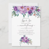 Paarse Magnolias en Rozen Waterverf Sip en Zie Kaart (Voorkant)