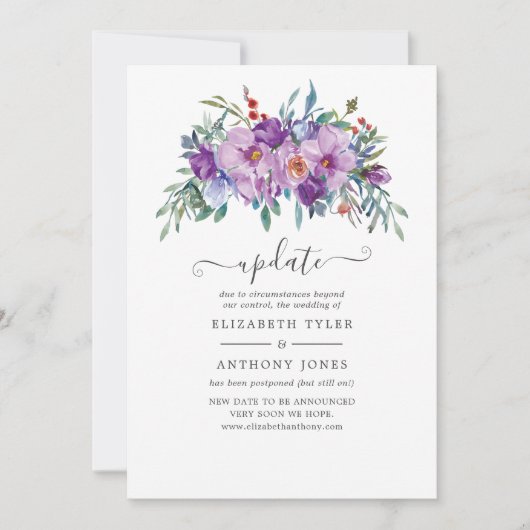 Paarse Magnolias en Rozen Weddenschap Update Kaart (Voorkant)