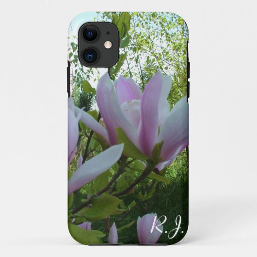 paarse magnolibloemen met bronlicht Case-Mate iPhone case (Achterkant)