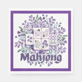 Paarse Mahjong Tegels Servet