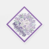 Paarse Mahjong Tegels Servet (Hoek)