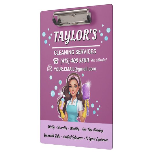 Paarse Maid House schoonmaakdiensten Klembord (Links)