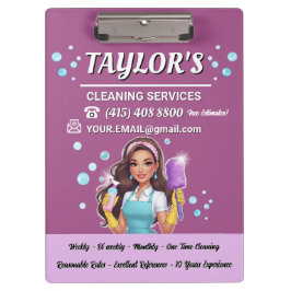 Paarse Maid House schoonmaakdiensten Klembord