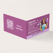 Paarse Maid Janitorial Lady House schoonmaakservic Visitekaartje (Buitenkant)