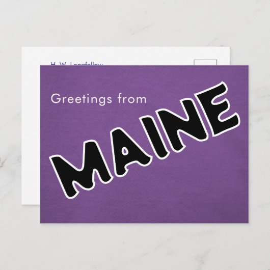 Paarse Maine Briefkaart (Voorkant / Achterkant)