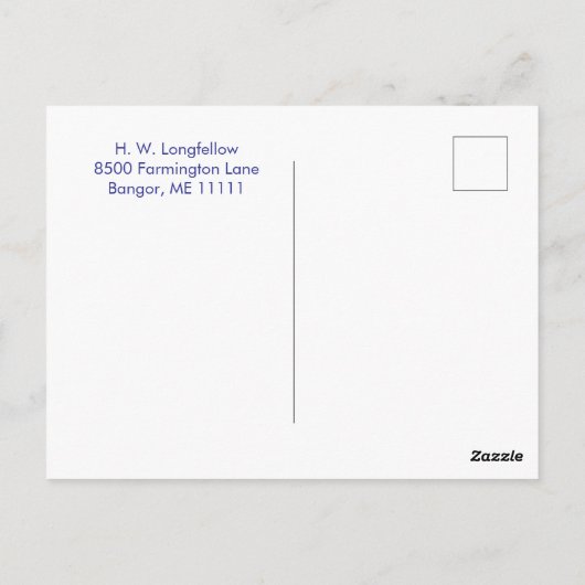 Paarse Maine Briefkaart (Achterkant)