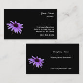 paarse maisbloem op zwarte achtergrond visitekaartje (Voorkant / Achterkant)