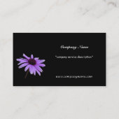 paarse maisbloem op zwarte achtergrond visitekaartje (Achterkant)