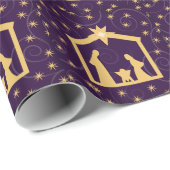 Paarse majesteit kerstmis cadeaupapier (Rol Hoek)