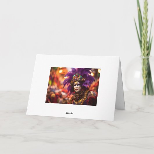 💜💛Paarse Majesteit: Mardi Gras Elegance Kaart (Achterkant)