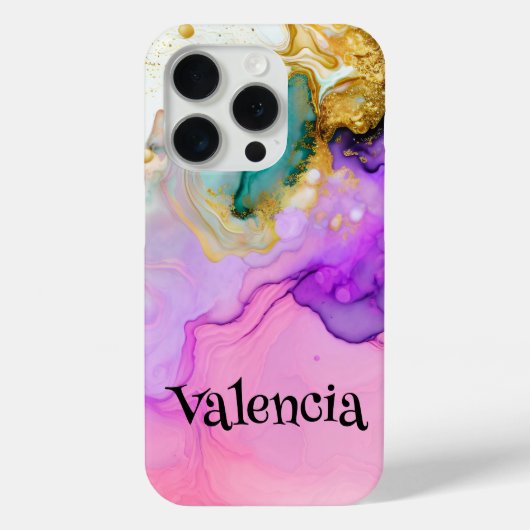 Paarse Majesteit Waterverf Fantasy Custom Case-Mate iPhone Case (Achterkant)