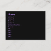 "Paarse Majestic"-kaart Visitekaartje (Achterkant)