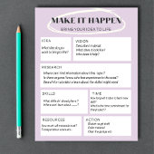 Paarse Make it Happen Idee Map | Projectplanner Notitieblok
