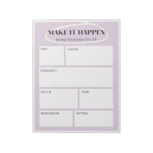 Paarse Make it Happen Idee Map Projectplanner Notitieblok