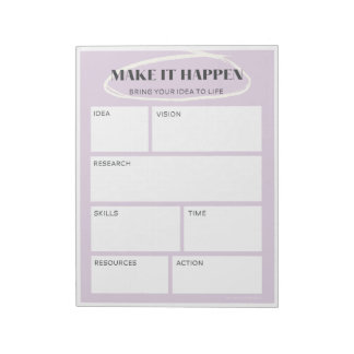 Paarse Make it Happen Idee Map | Projectplanner Notitieblok
