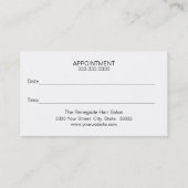 Paarse make-up artist en kapsalon afsprakenkaartje (Achterkant)