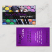 Paarse make-up Artist Palette Brush Visitekaartje (Voorkant / Achterkant)