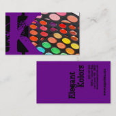 Paarse make-up artist palette Visitekaartje (Voorkant / Achterkant)