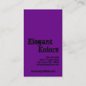 Paarse make-up artist palette Visitekaartje (Achterkant)