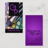 Paarse make-up artist palette Visitekaartje (Voorkant / Achterkant)