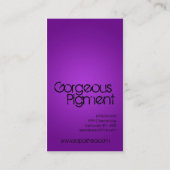 Paarse make-up artist palette Visitekaartje (Achterkant)