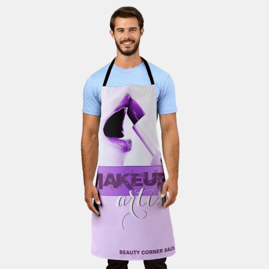 Paarse Makeup Artist Schort (Gedragen)