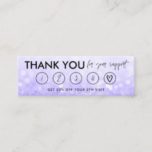 Paarse Makeup Hair Bedankt Loyalty Kaart Mini Visitekaartje