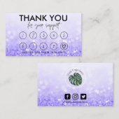 Paarse Makeup Hair Logo Loyalty Kaart Visitekaartje (Voorkant / Achterkant)